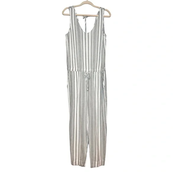 CLOTH & STONE Linen Blend Stripped Jumpsuit. Size Small - Picture 2 of 8